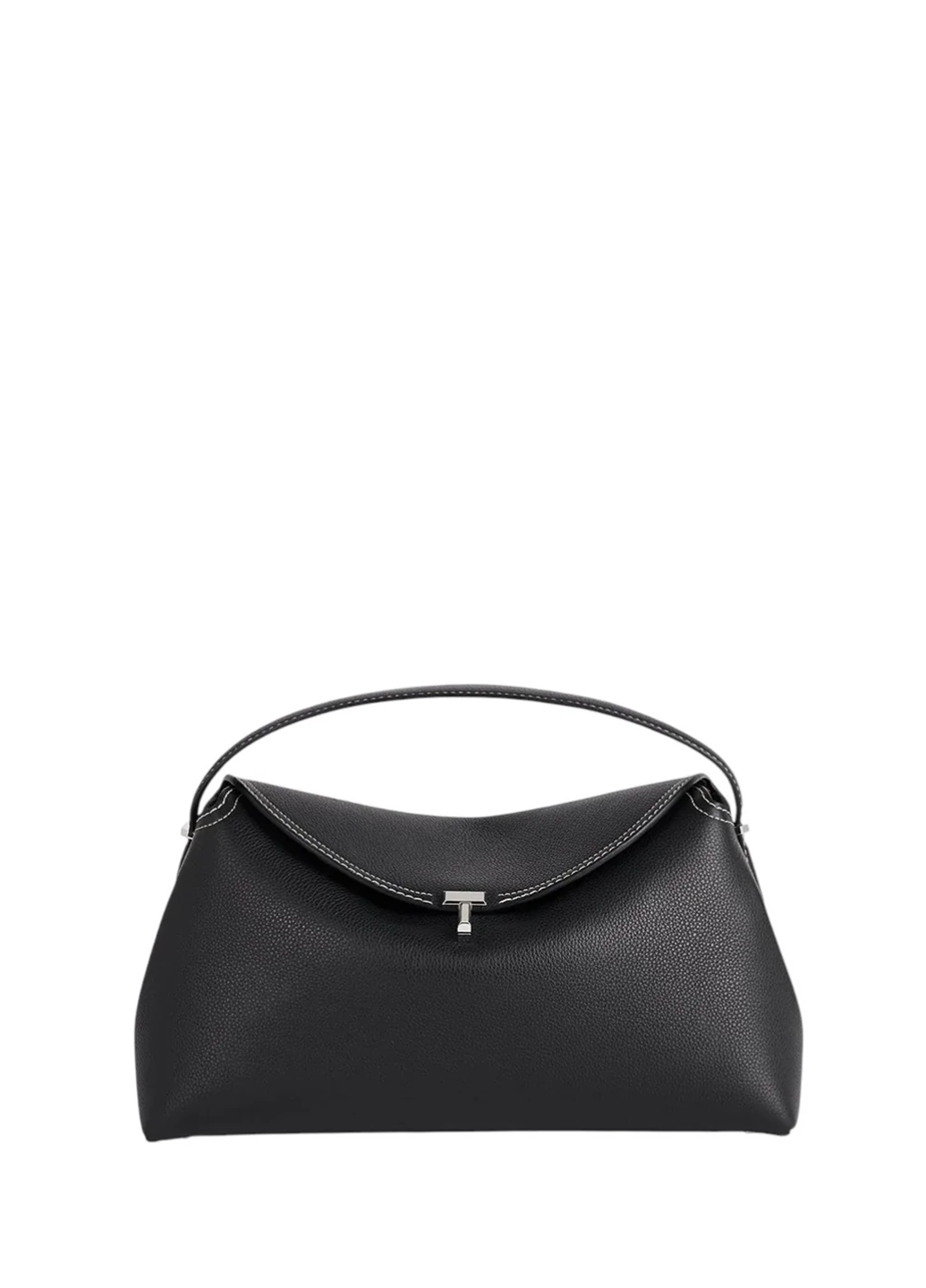 Toteme T-Lock Top Handle Grain Leather Black