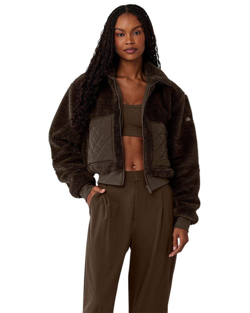 Alo Yoga Sherpa Edge Bomber Espresso