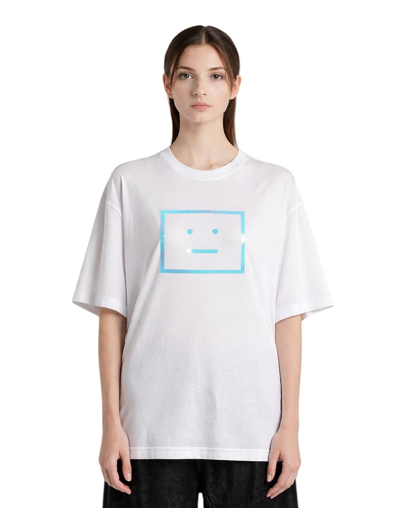 Acne Studios Exford Metallic Face Patch T-Shirt White