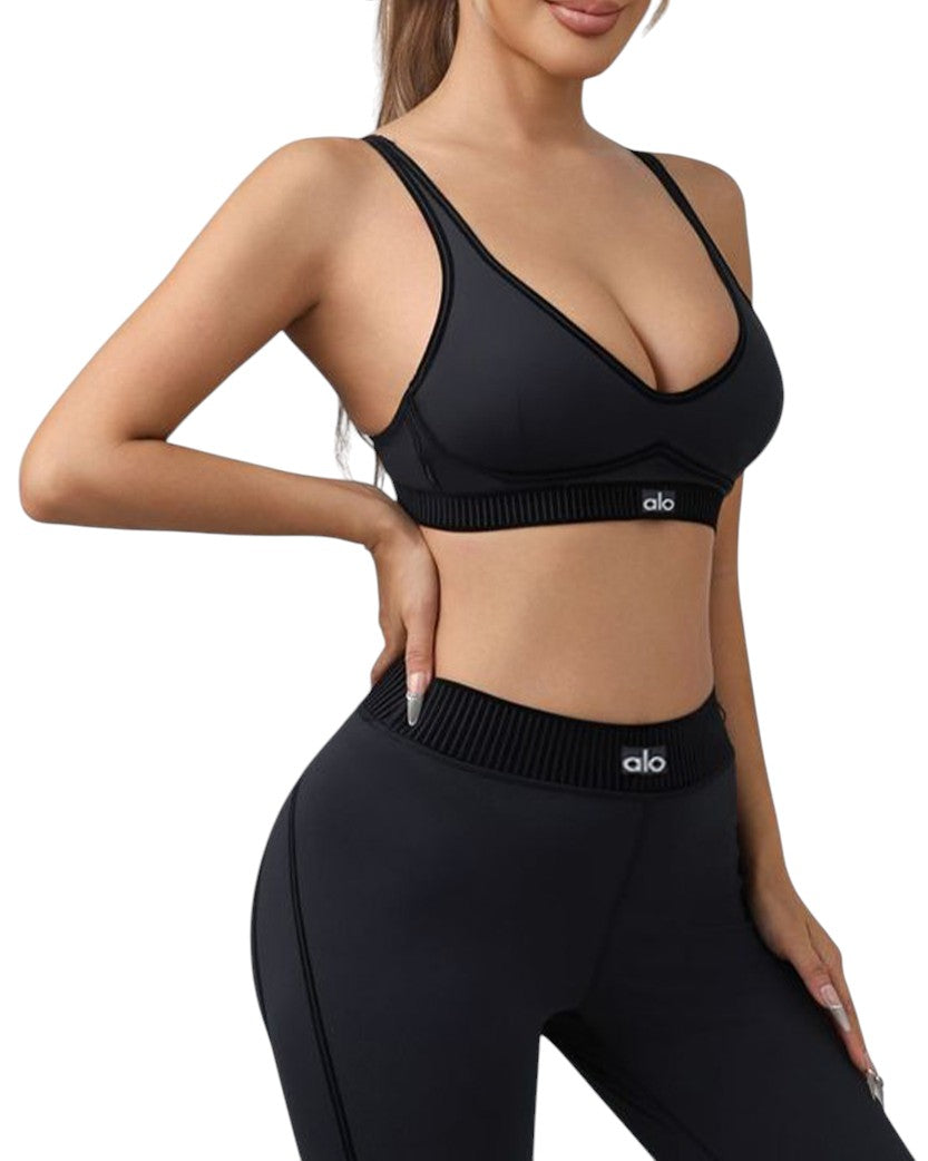 Alo Yoga Airlift Line Up Bra Grey