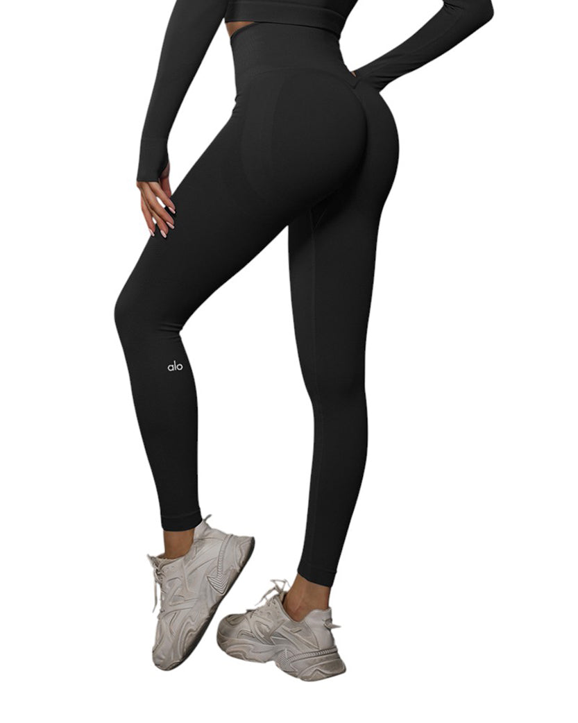 Alo Yoga High Waist Push-Up Leggings Black 6600-BK