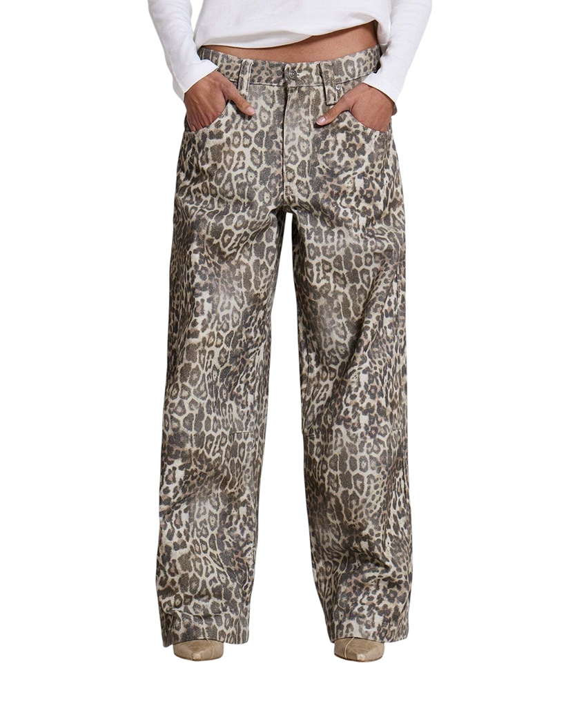 Jaded London Leopard Fade Colossus Jeans