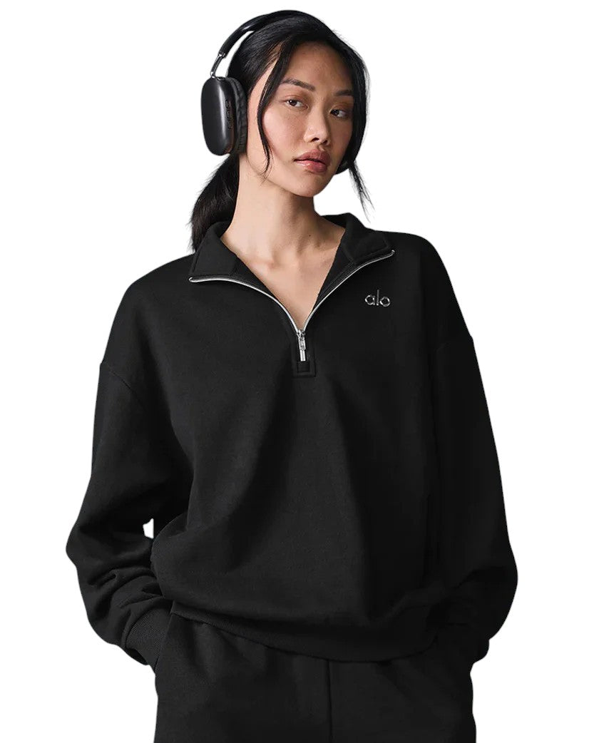 Alo Yoga Accolade Zip Pullover Black