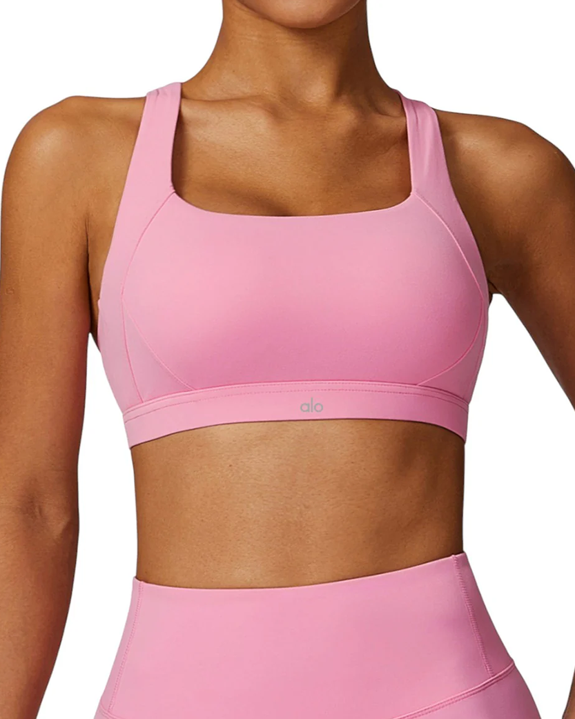 Alo Yoga Airlift Suit Up Sports Bra Pink