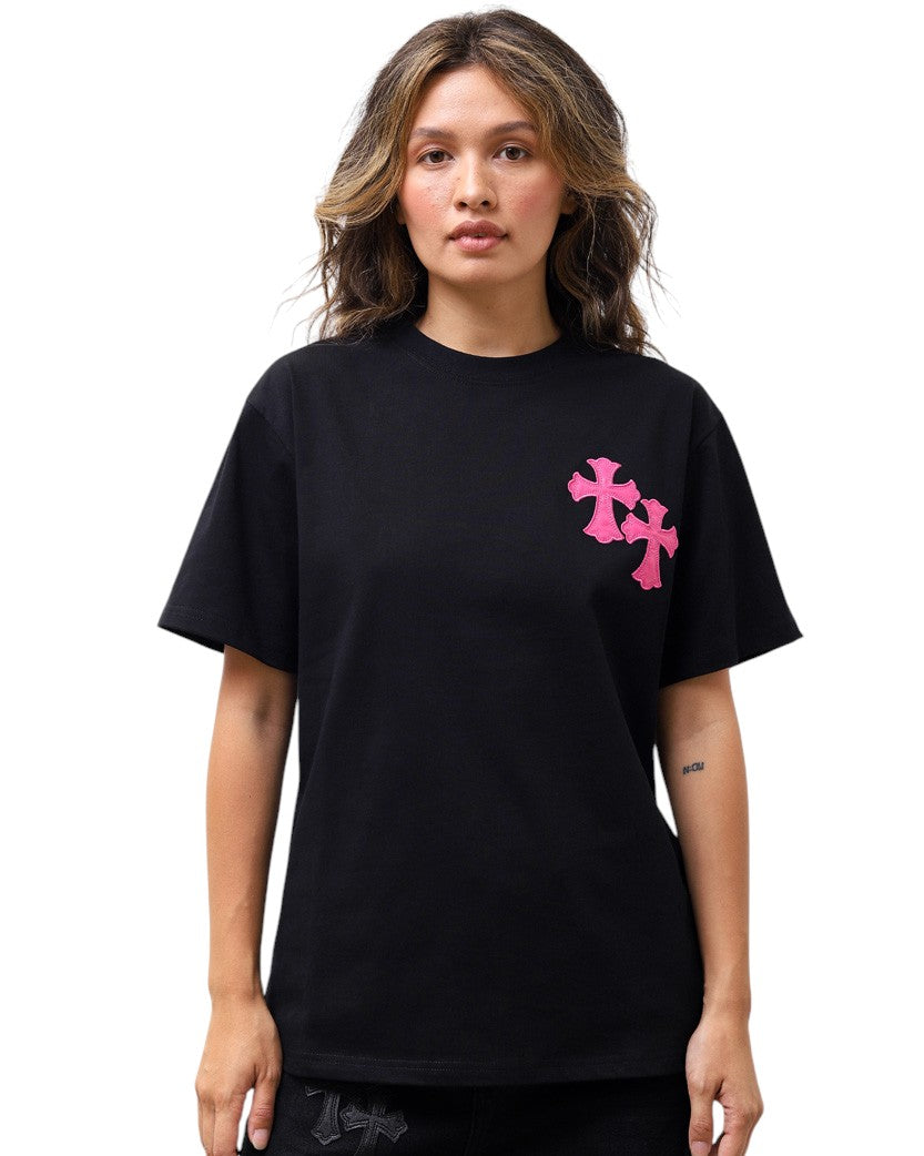 Chrome Hearts T-Shirt Black With Pink Logo CH109-BK