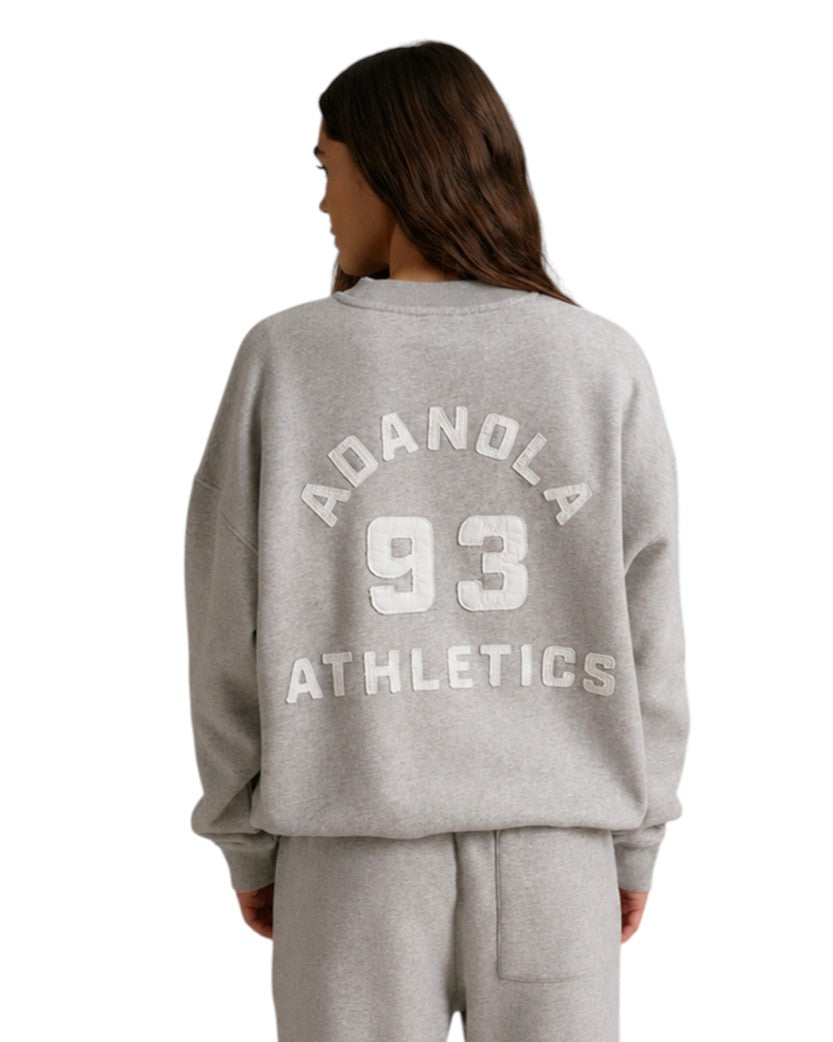 Adanola Varsity Oversized Sweatshirt Grey Melange/Marshmallow White