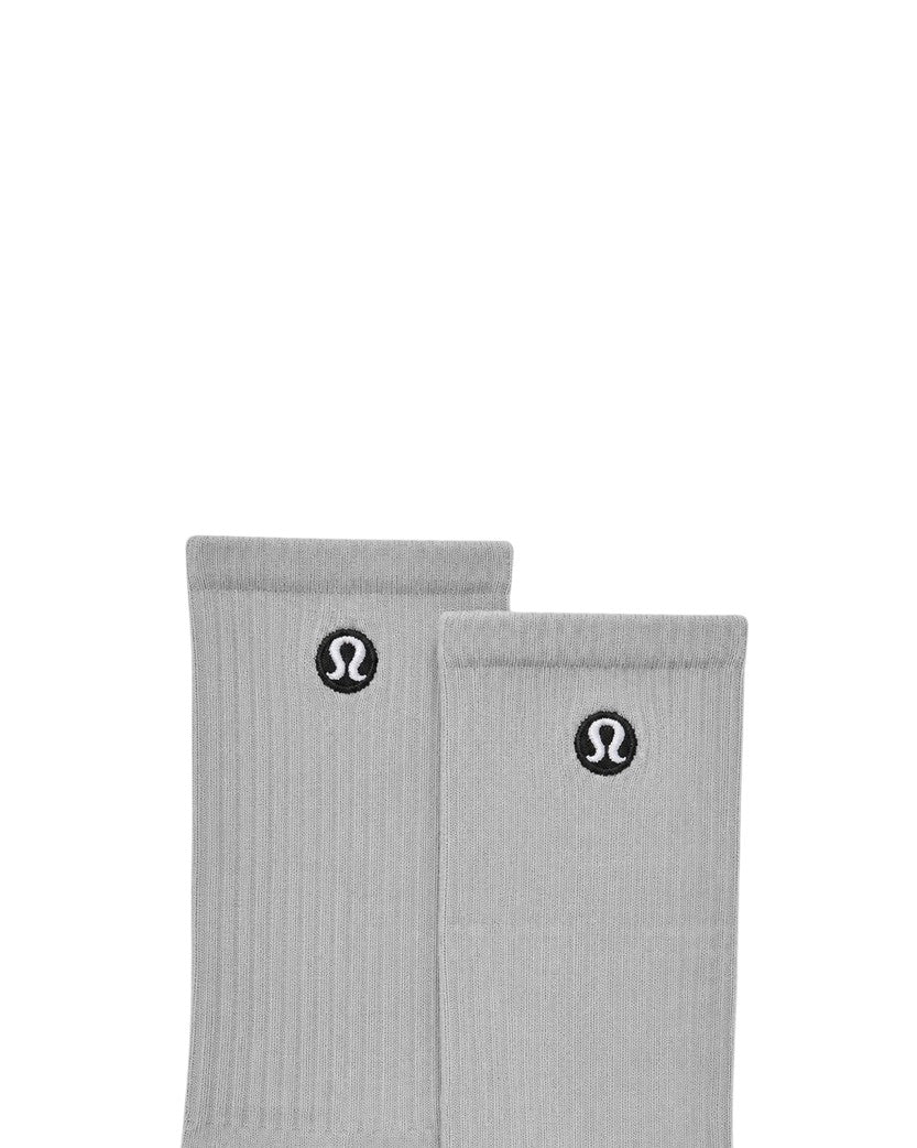 Lululemon Unisex Daily Essential Crew Socks 3 Pack White/Light Grey/Black