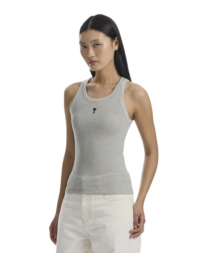 AMI Paris Ami de Coeur Rib Tanktop Grey