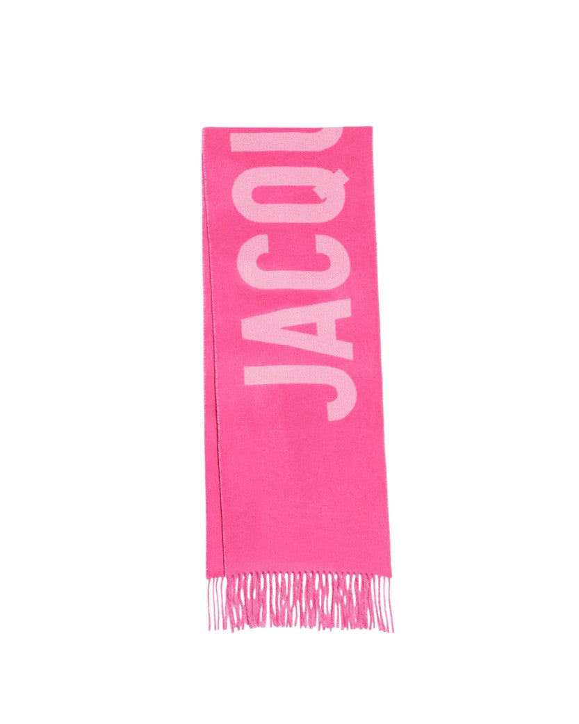 Шарф Jacquemus Logo Jacquard Fringed Edge Scarf Multi-Pink | SSTORIES
