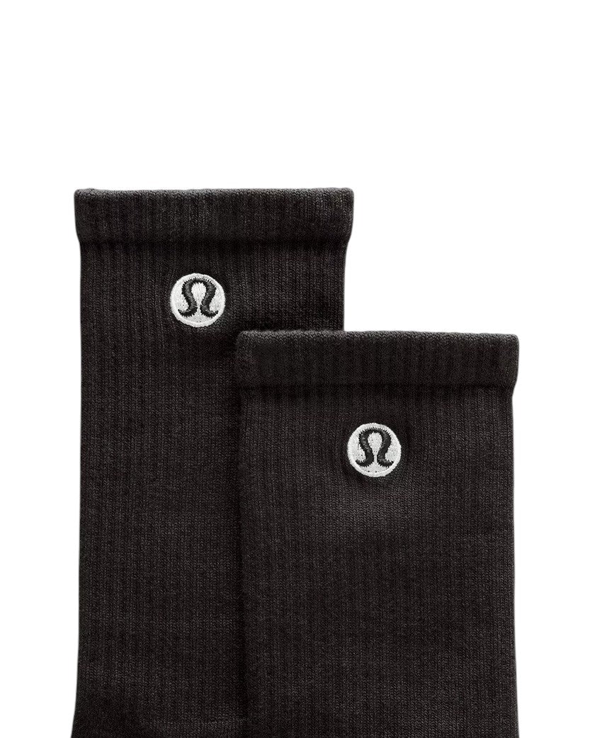 Lululemon Unisex Daily Essential Crew Socks 3 Pack Black