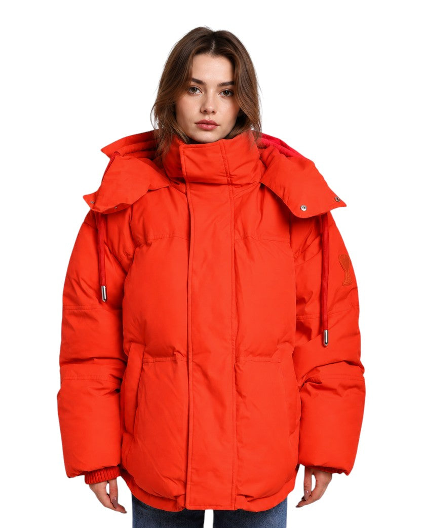 AMI Paris Ami de Coeur-Patch Padded Jacket Red