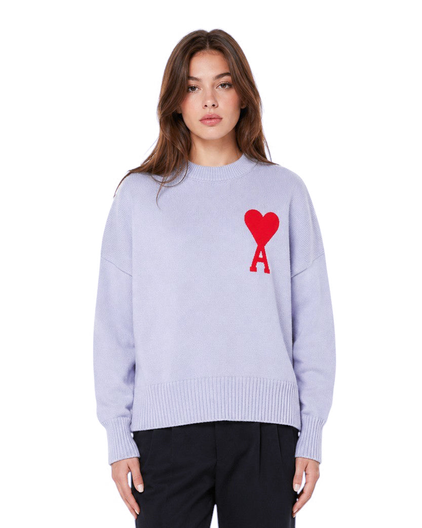 AMI Paris Ami De Coeur Oversize Sweater Lilac