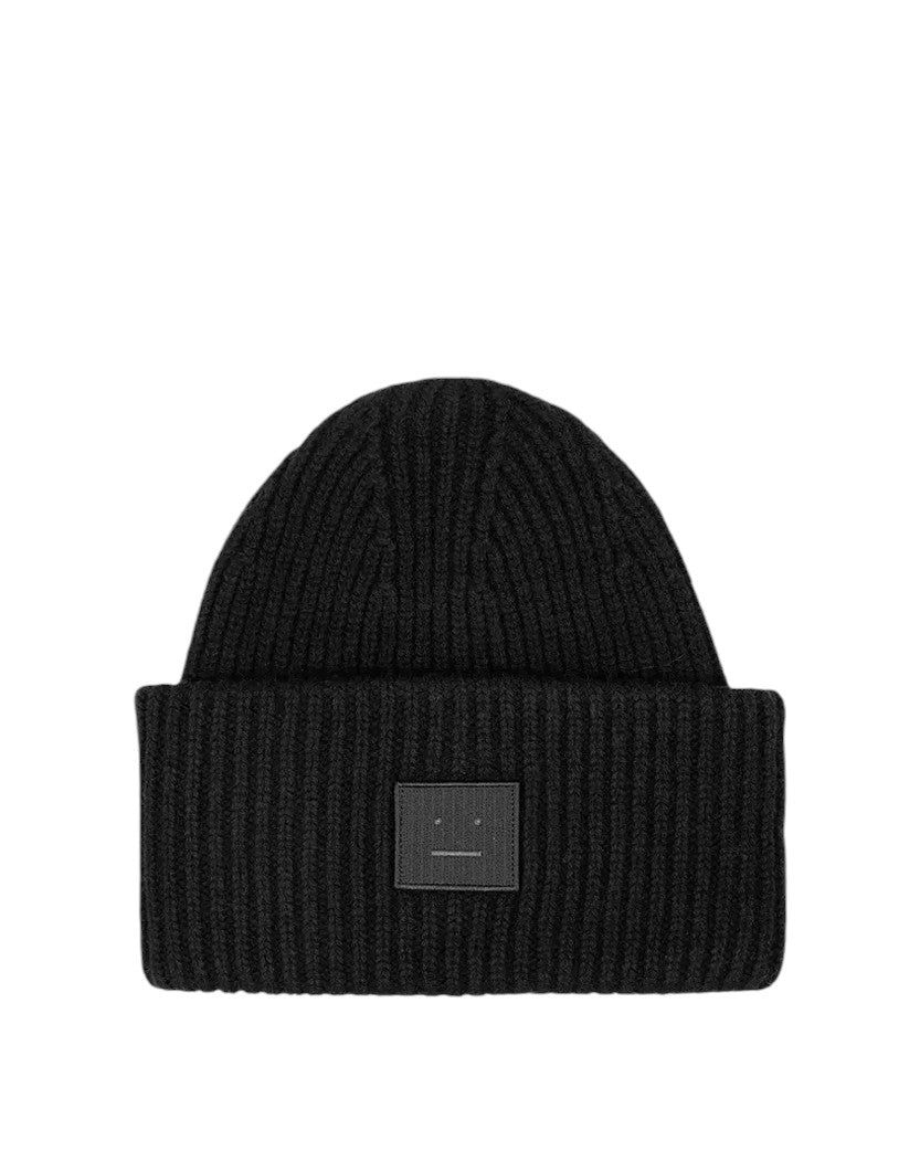 Acne Studios Rib knit beanie hat black — SSTORIES