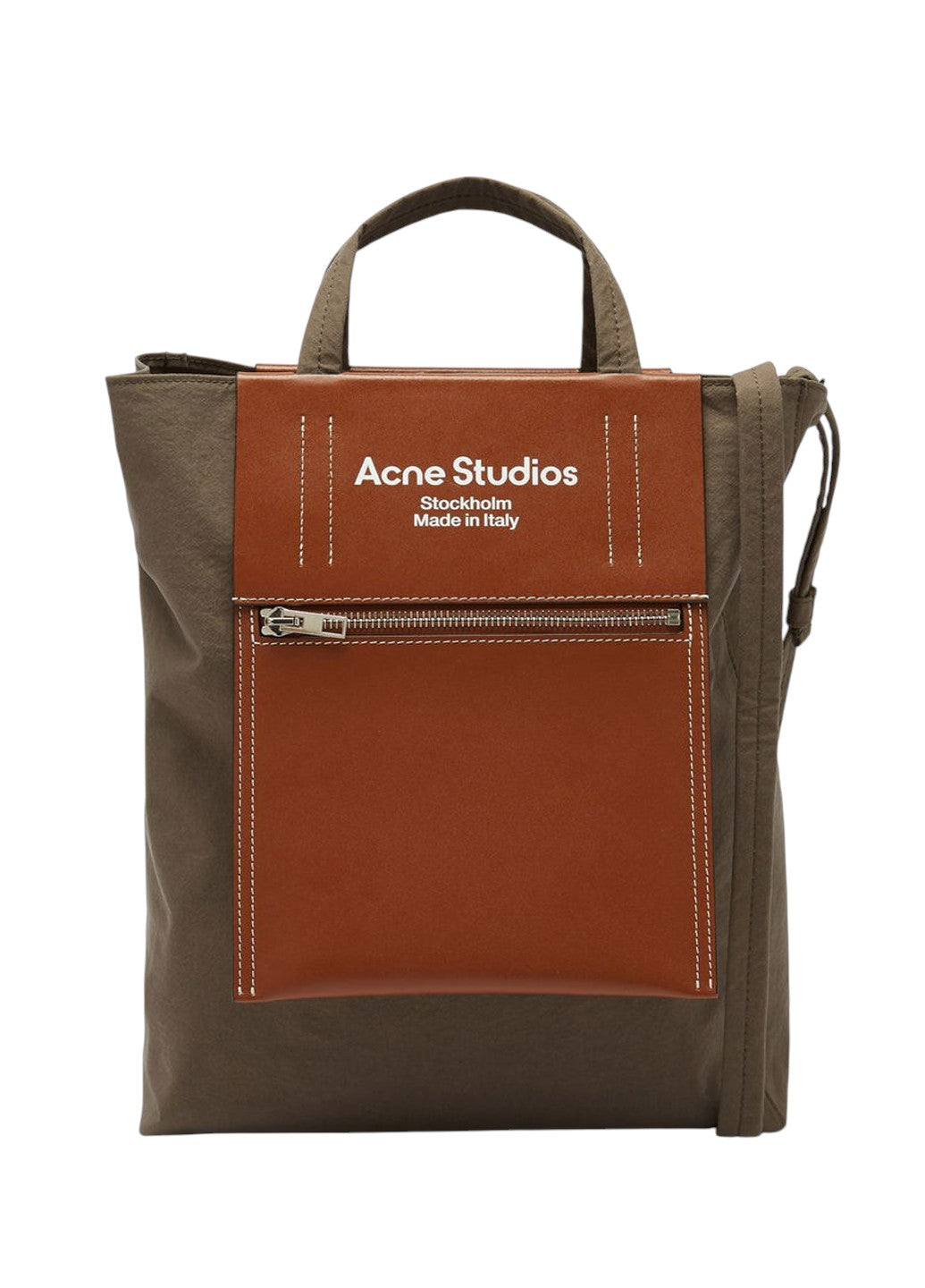Acne Studios Baker Out medium canvas and printed leather tote Brown