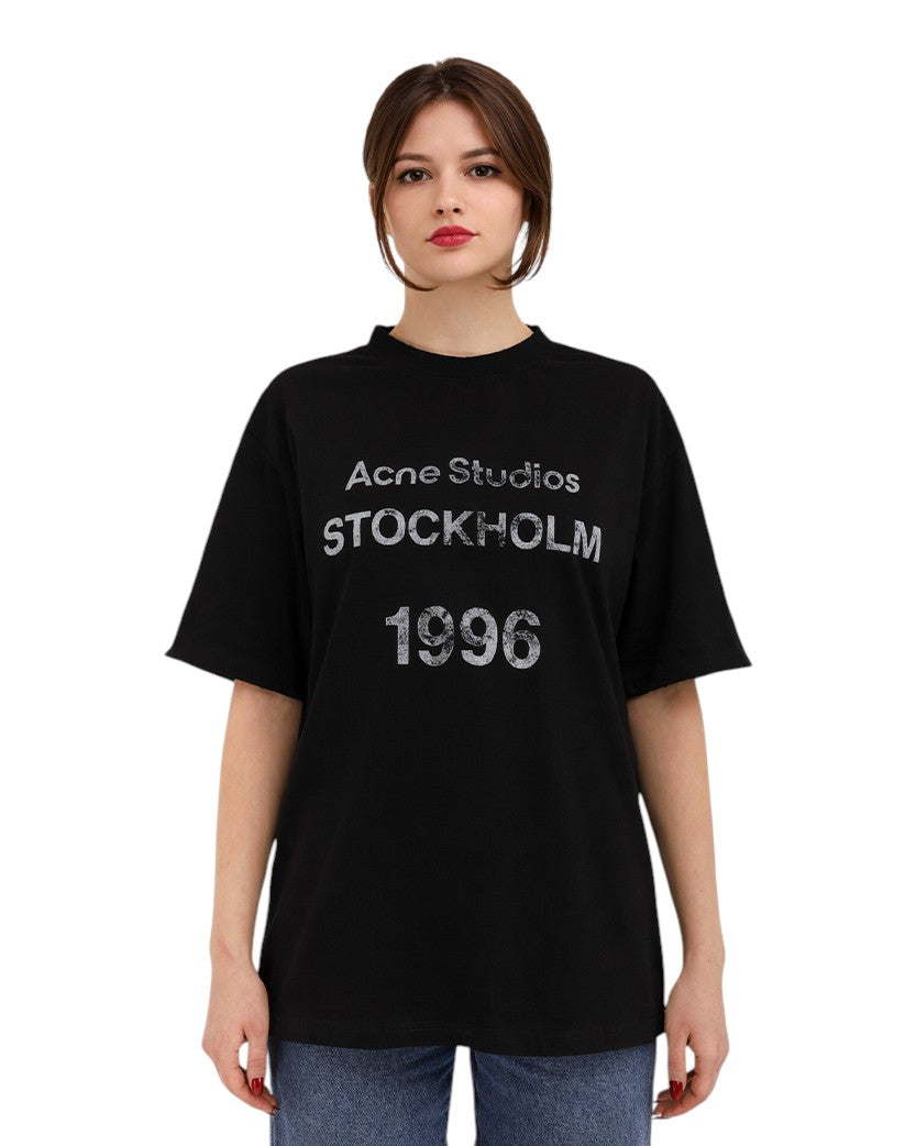 Acne Studios Logo Stamp T-Shirt Faded Black