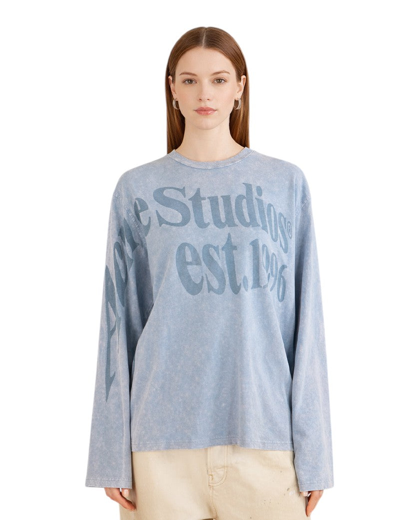 Acne Studios Relaxed Fit Graphic Long Sleeve Dirty Blue