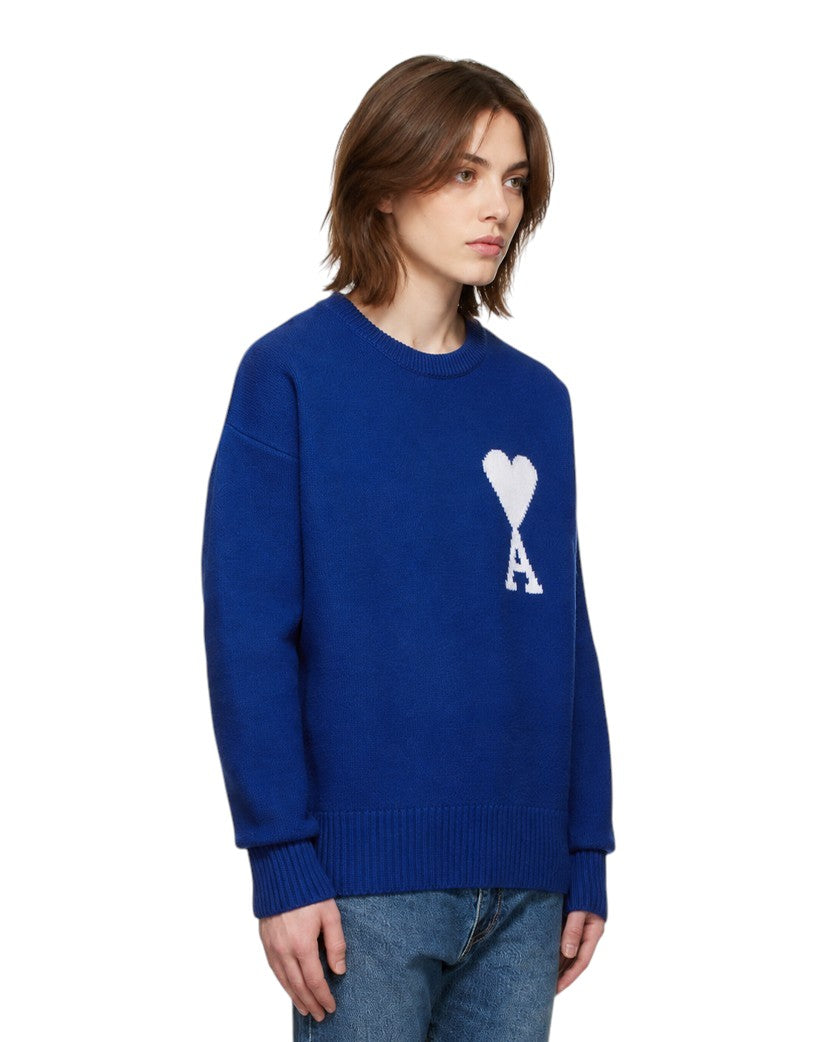 AMI Paris Ami De Coeur Oversize Sweater Blue