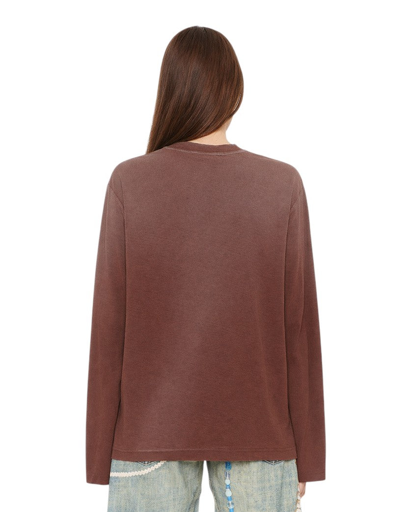 Acne Studios Stamp Logo Long Sleeve Chocolate Brown