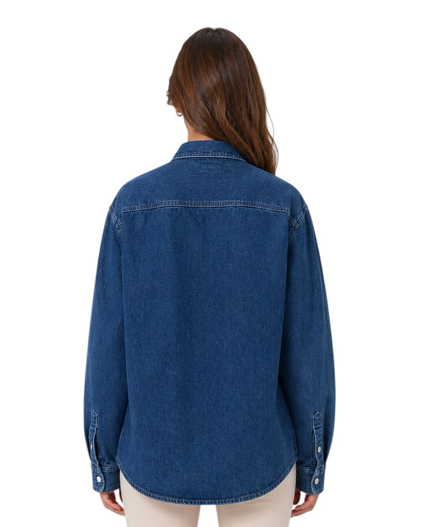 AMI Paris Ami De Coeur Denim Shirt Dark Blue