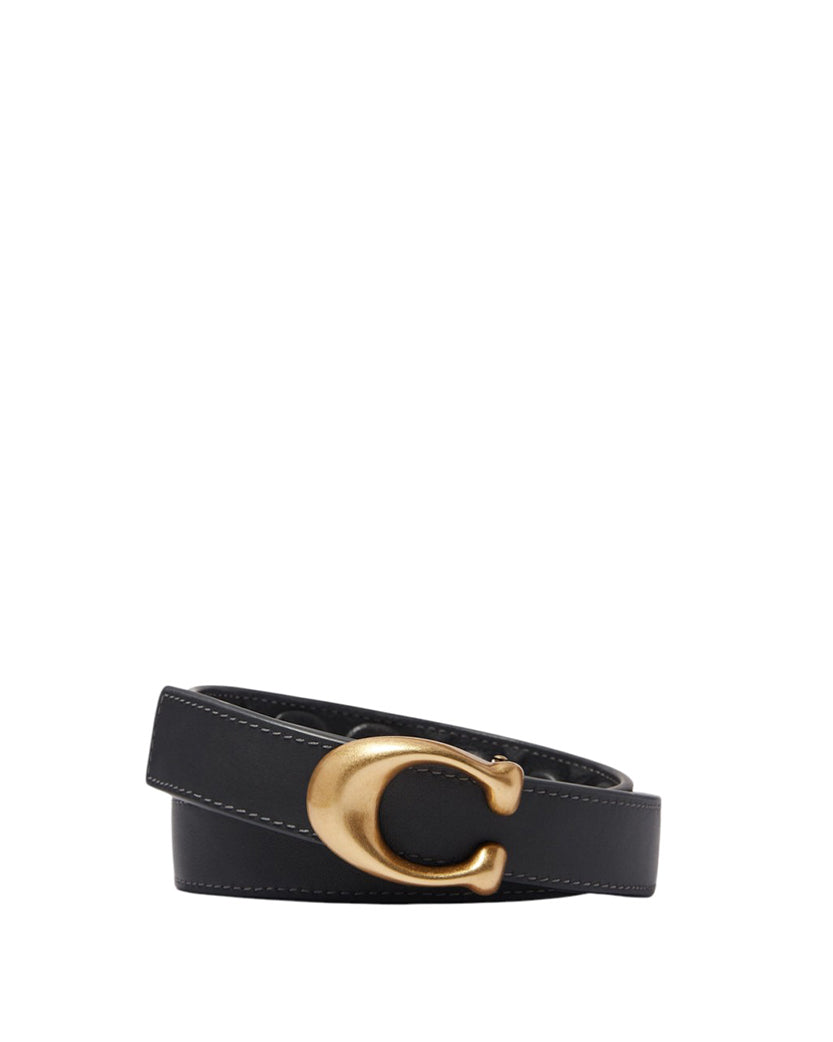 Coach Signature Buckle Reversible Belt Navy/Black