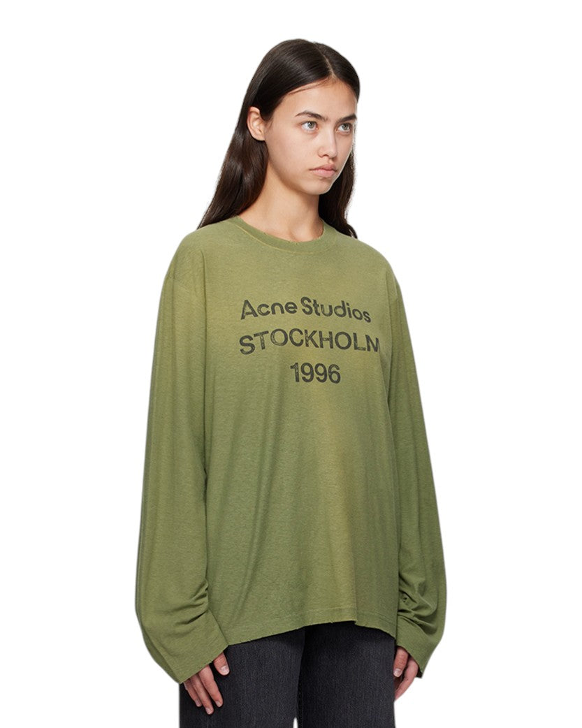 Acne Studios Stamp Logo Long Sleeve Olive Green