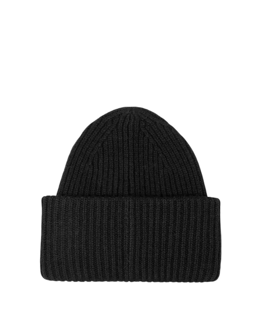 Acne Studios Rib knit beanie hat black — SSTORIES