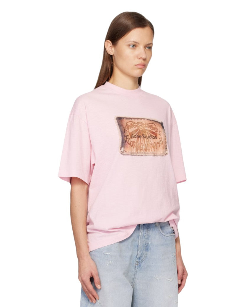 Acne Studios Floragatan 13 Logo T-Shirt Baby Pink