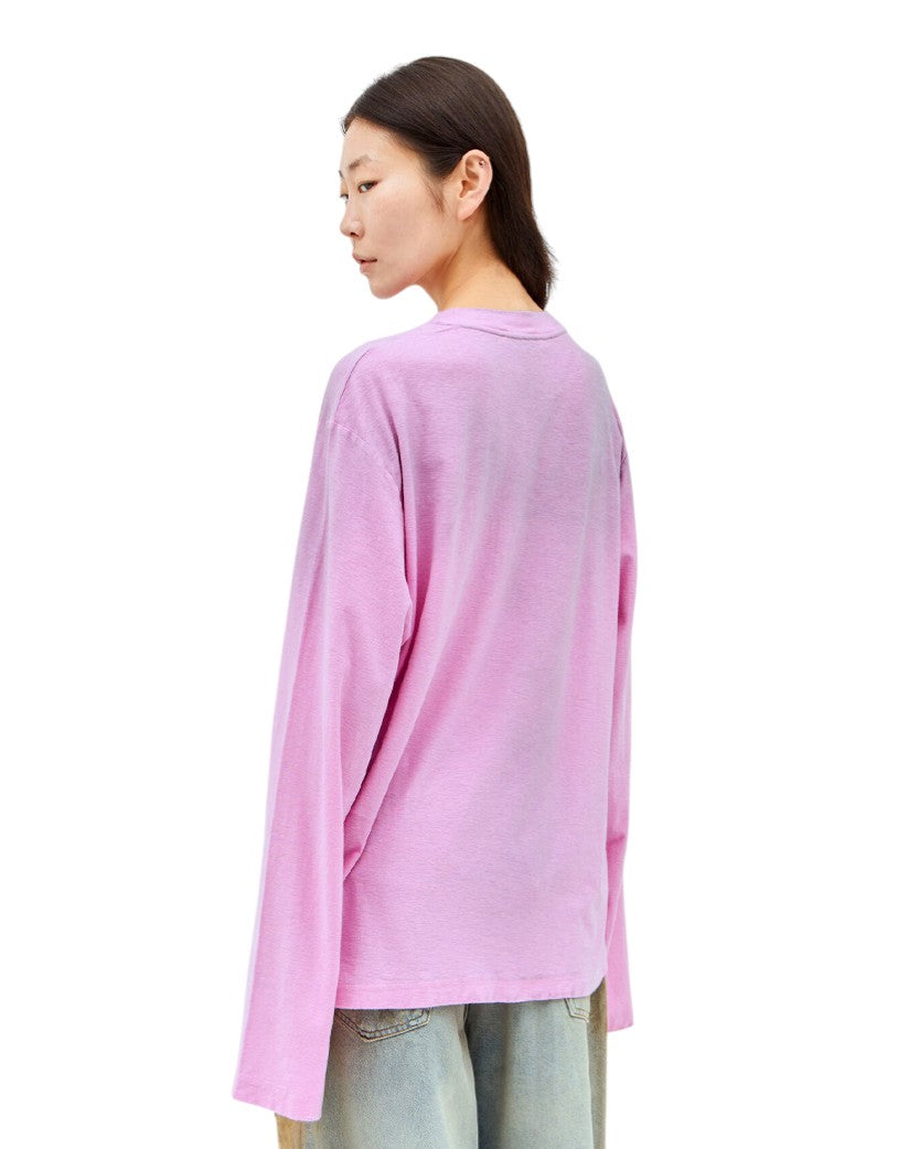 Лонгслів Acne Studios Stamp Logo Long Sleeve Candy Pink - SSTORIES
