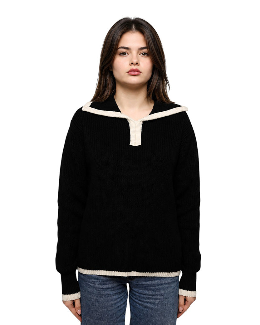 Low Classic Knit Polo Sweater Black