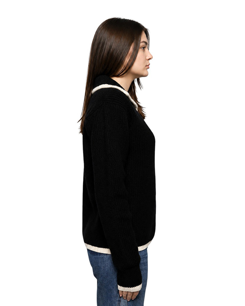 Low Classic Knit Polo Sweater Black