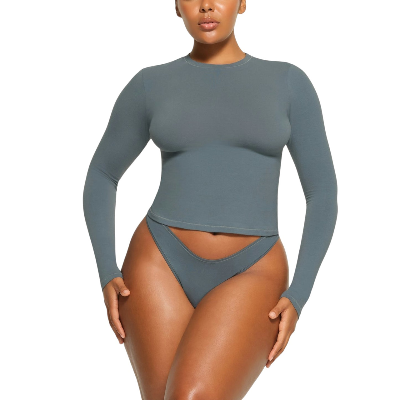 Skims Soft Smoothing Seamless Long Sleeve T-Shirt Kyanite