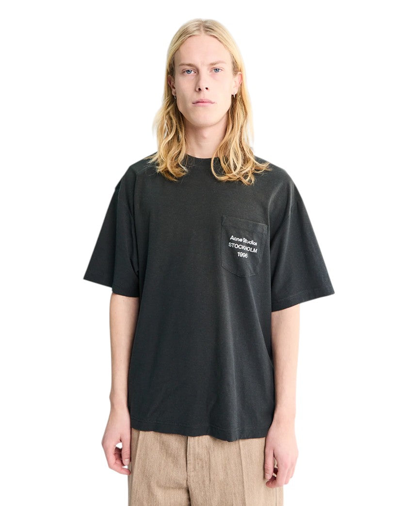 Acne Studios Exford Logo Pocket T-Shirt Faded Black