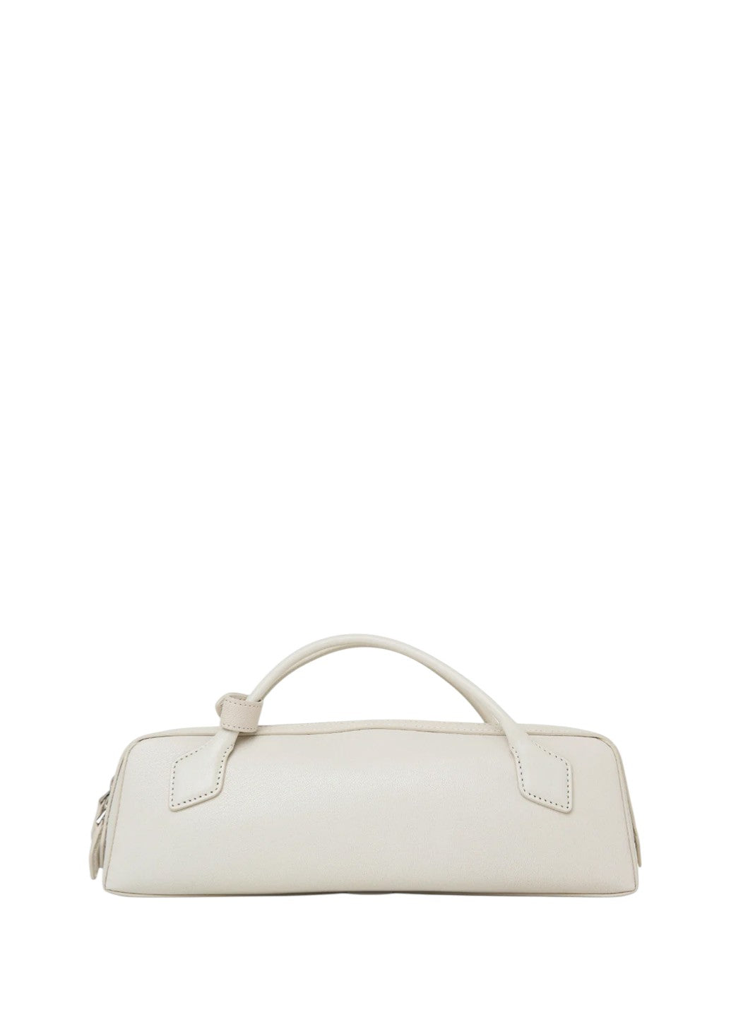 ALAIA Le Teckel Clutch In Shiny Goatskin White