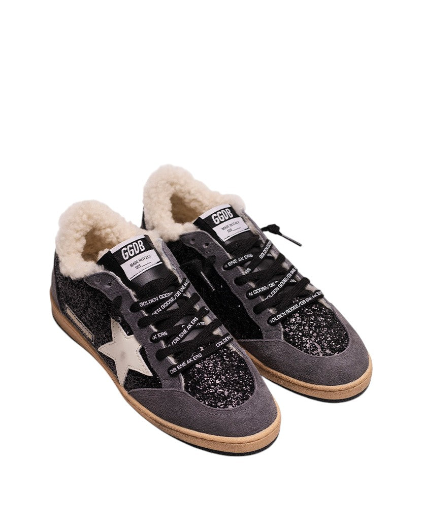 Golden Goose Ball Star in Wool in Glitter with Leather Star
