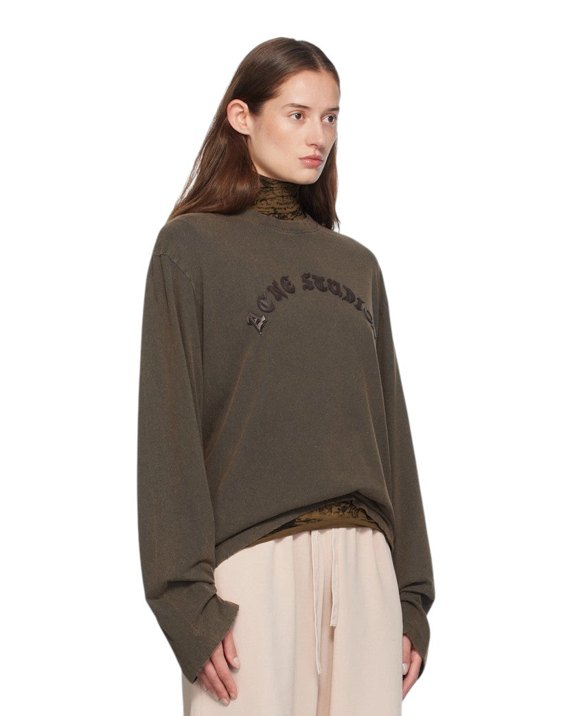 Лонгслів Acne Studios Distressed Appliqued Cotton-Jersey T-Shirt