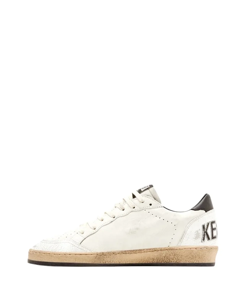 Golden Goose Ball Star in White Nappa with Black Star