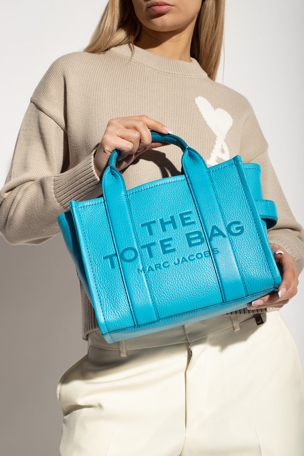 Marc Jacobs Leather Small Tote Bag Spring Blue