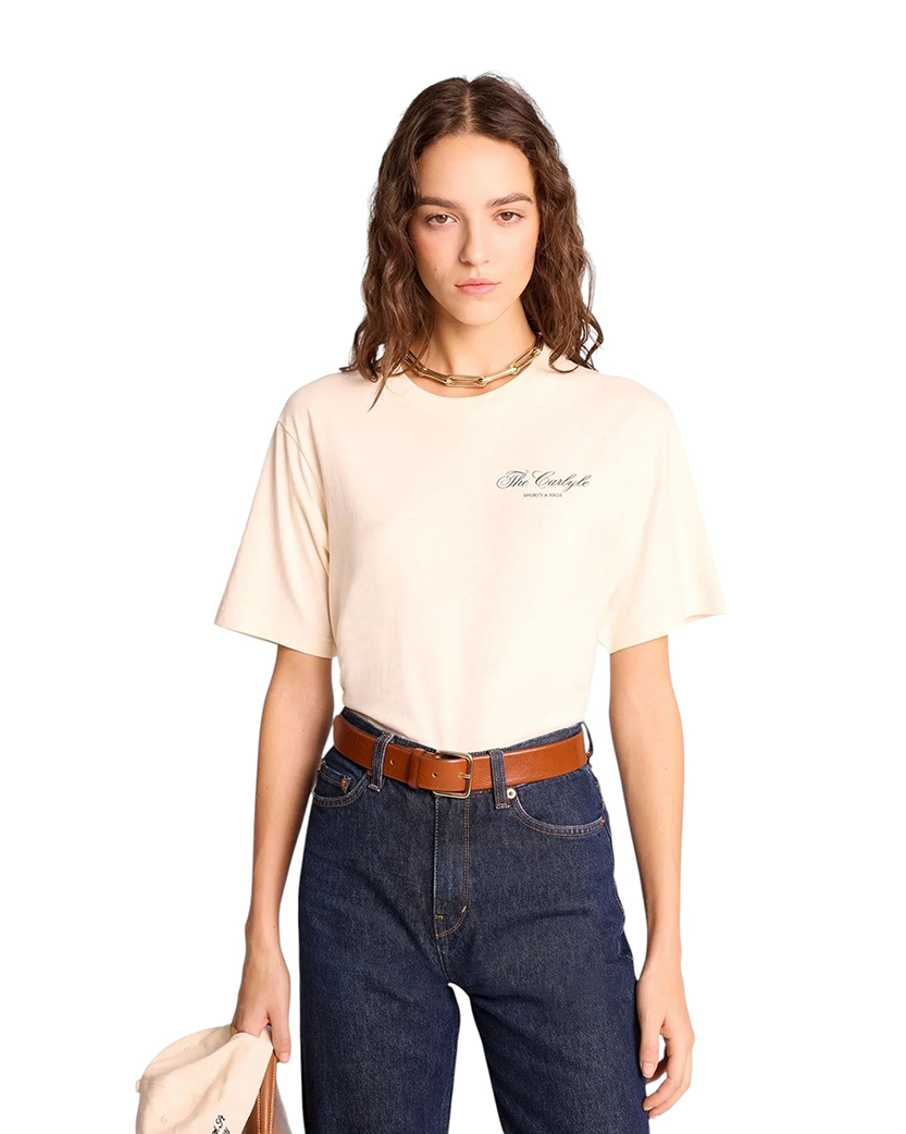 Sporty & Rich The Carlyle Souvenir T-Shirt Cream