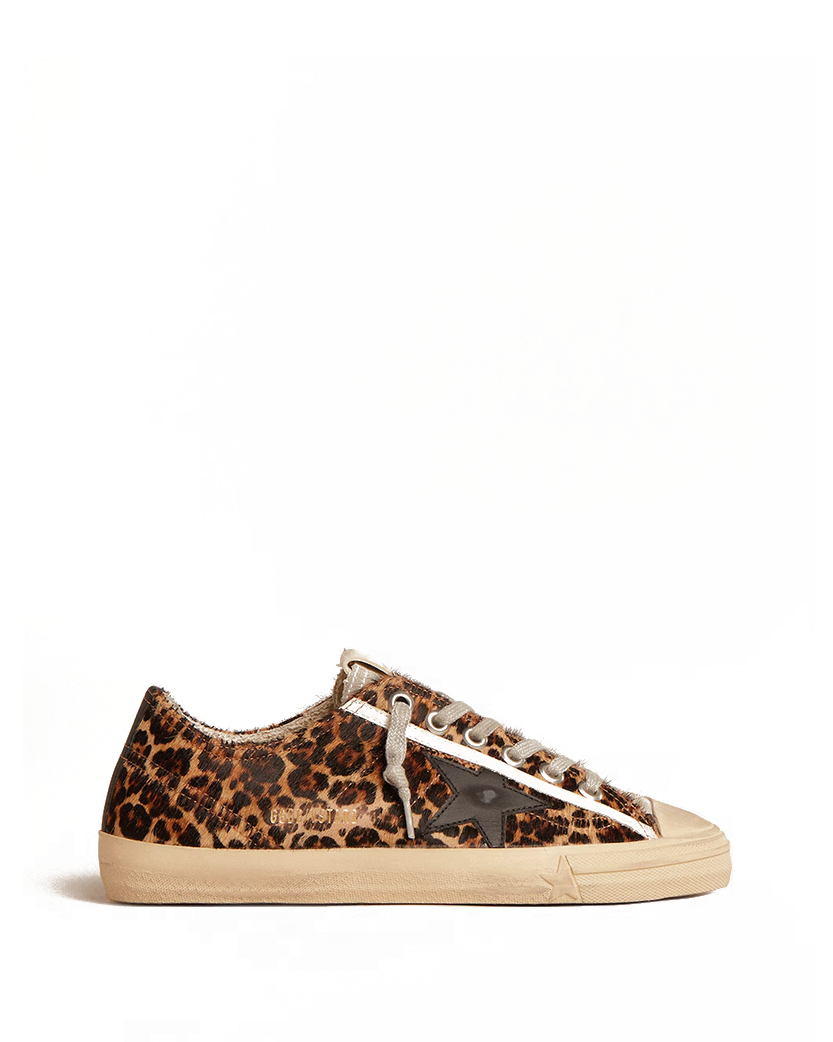 Golden Goose V-Star in Leopard Pony Skin