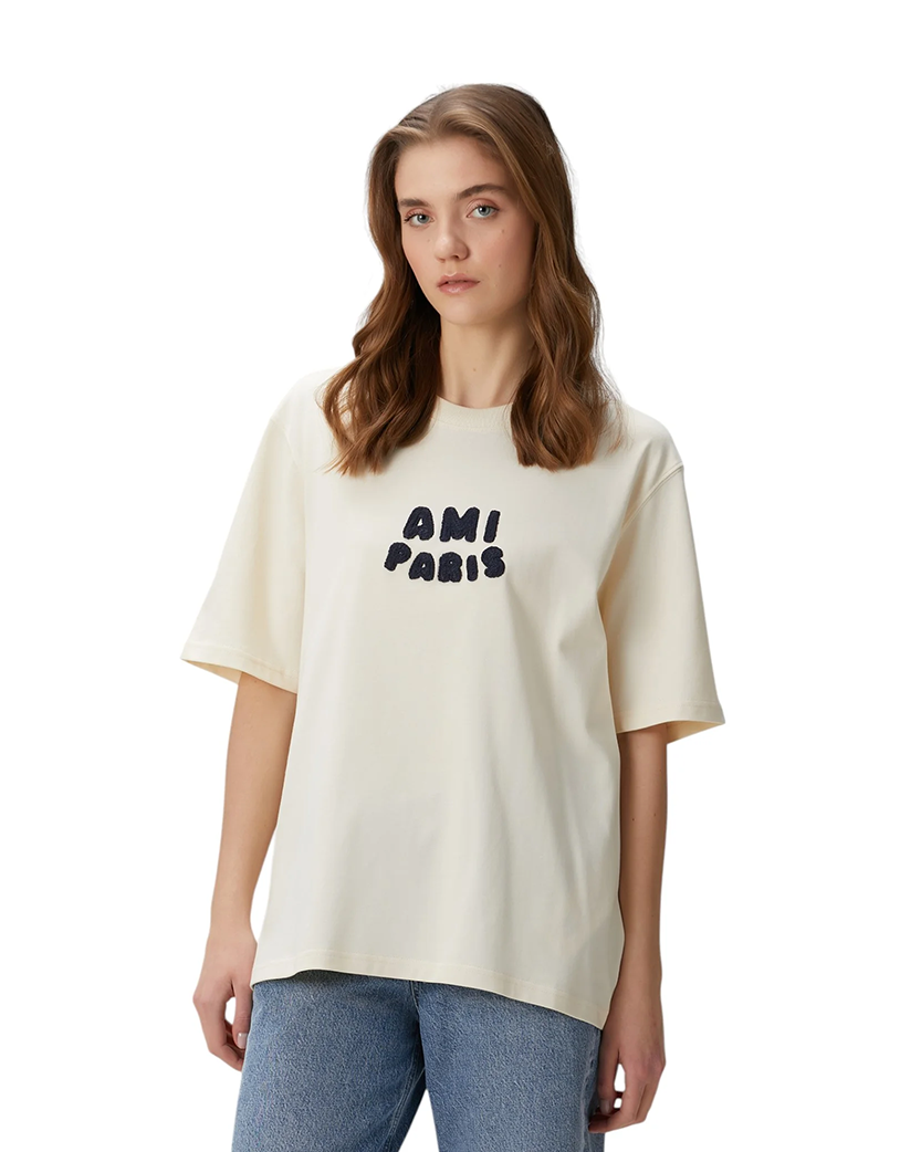 AMI Paris Patch T-Shirt White Cream