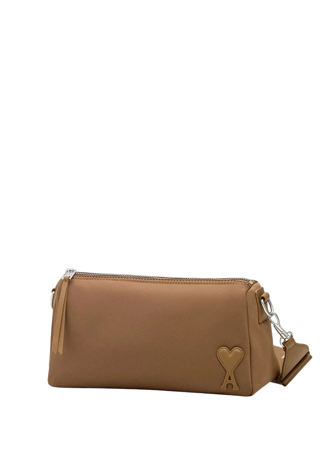 AMI Paris Marcel Nylon Shoulder Bag Hazelnut