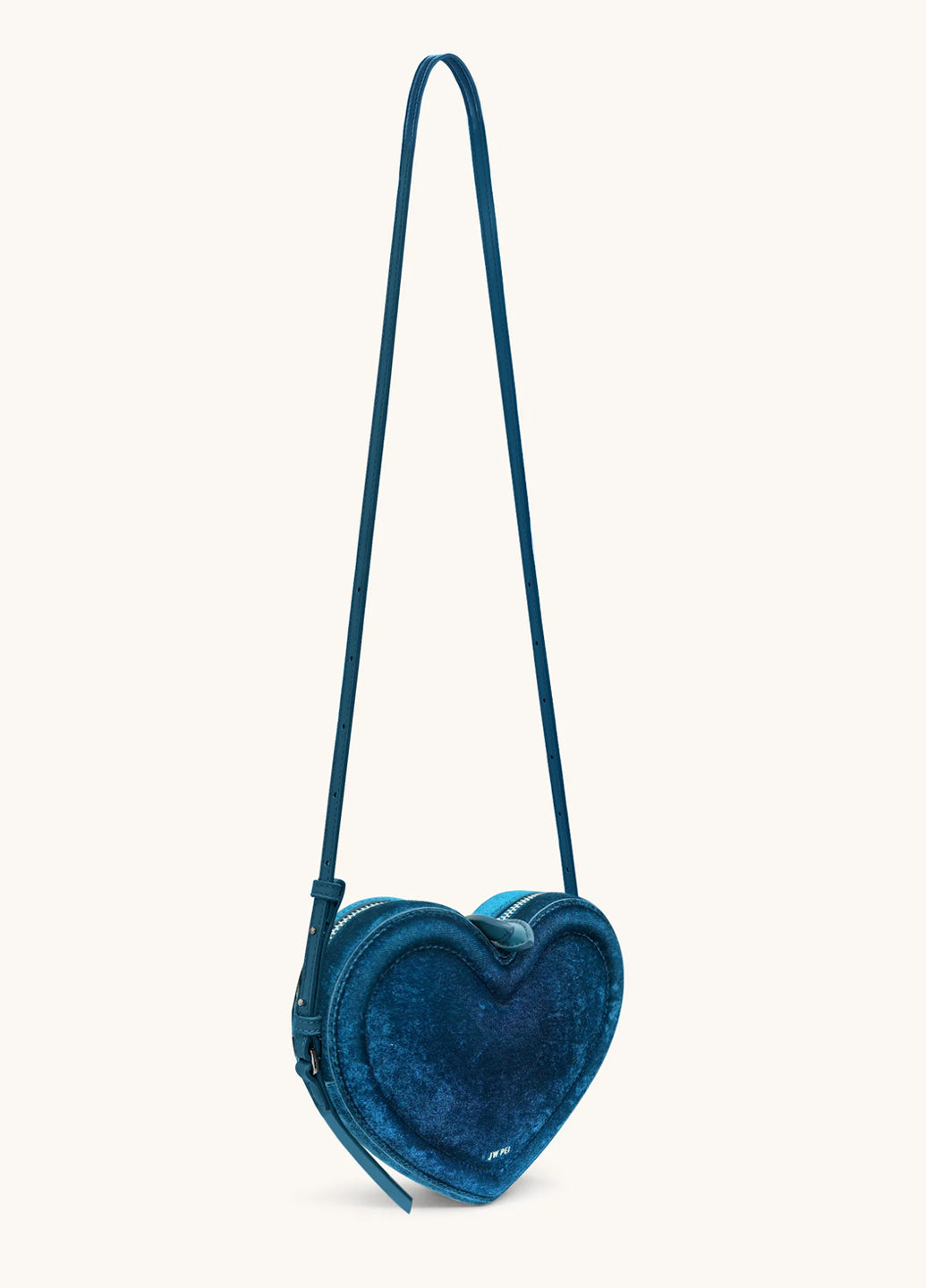 JW PEI Arlene Velvet Heart Shaped Bag Blue