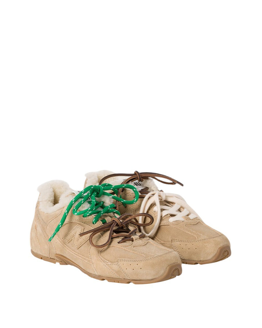 New Balance x Miu Miu 530 SL Bleached Leather Sneakers Ecru