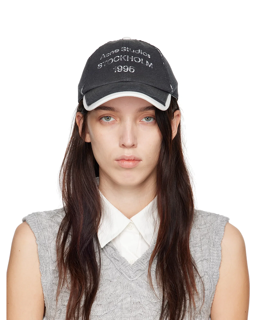 Acne Studios Logo Stamp Cap Black