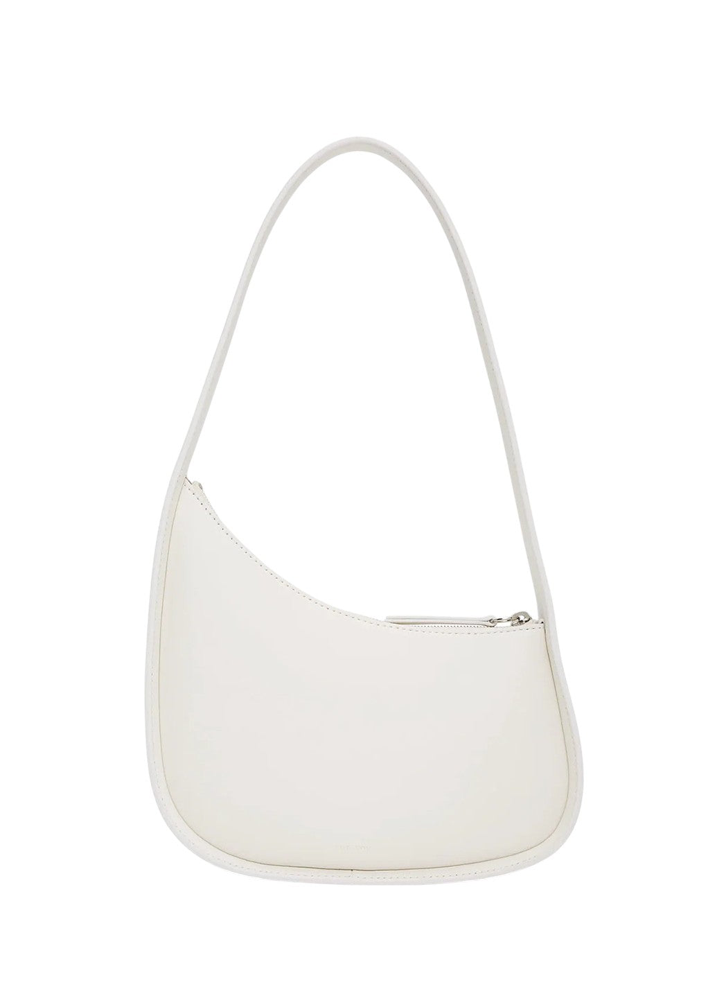 The Row Half Moon Leather Shoulder Bag White