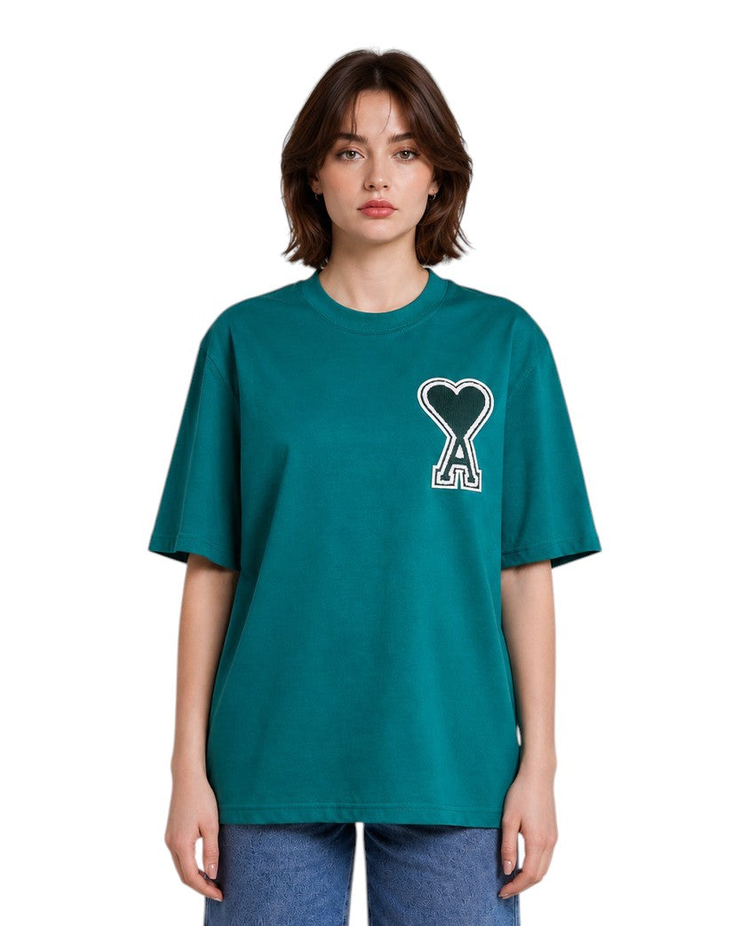 AMI Paris Exclusive Ami De Coeur T-Shirt Green