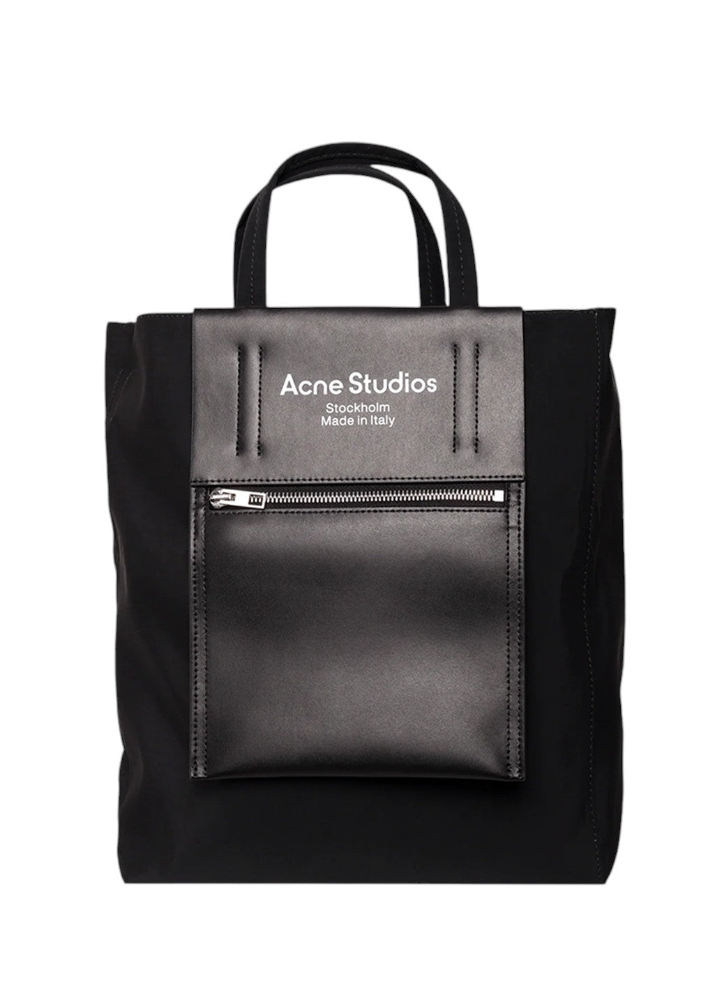 Acne Studios Baker Out medium canvas and printed leather tote Black