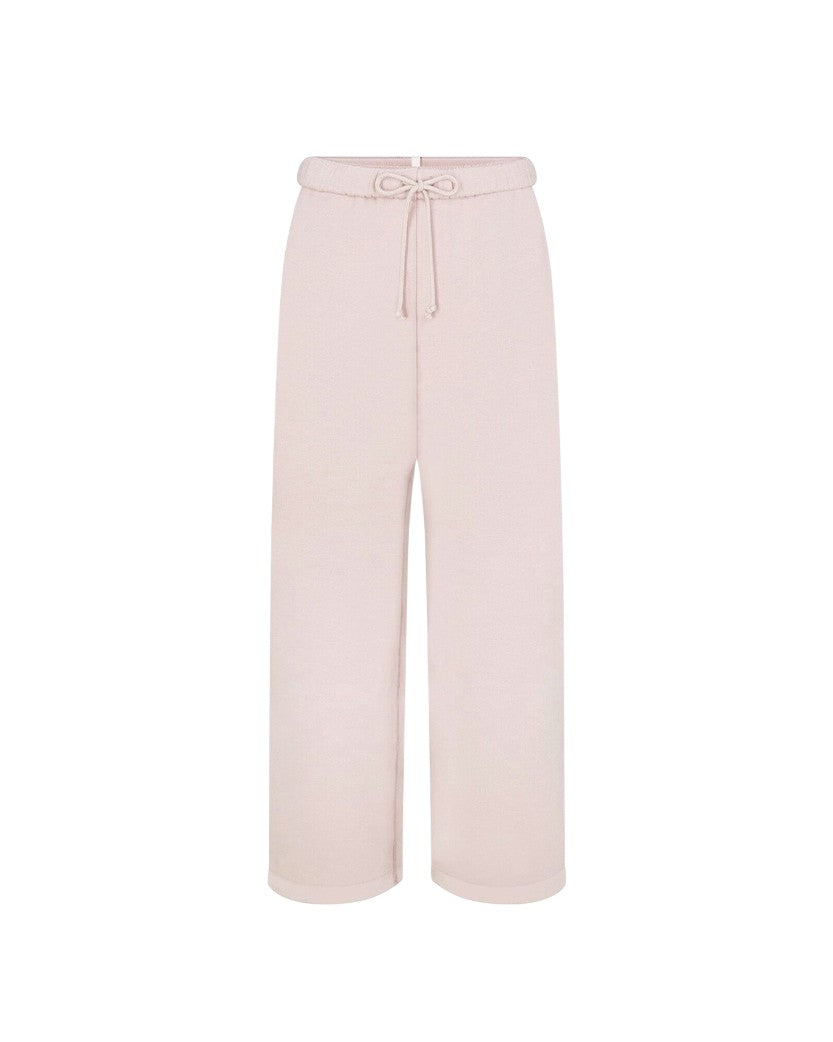 Skims Cotton Fleece Straight Leg Pant Barely Pink