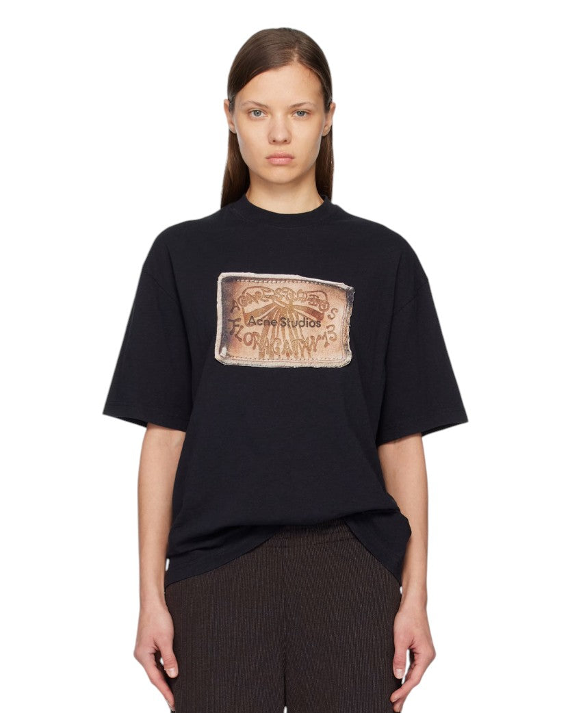 Acne Studios Floragatan 13 Logo T-Shirt Faded Black