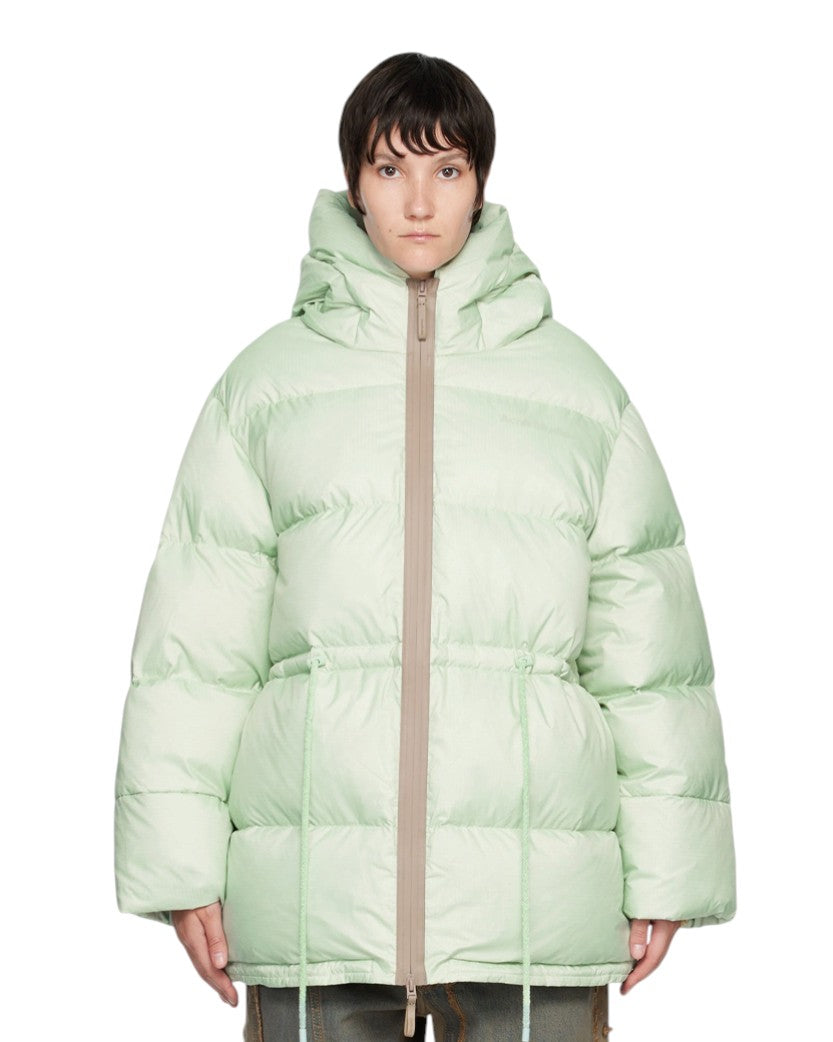 Acne Studios Hooded puffer coat Spearmint green